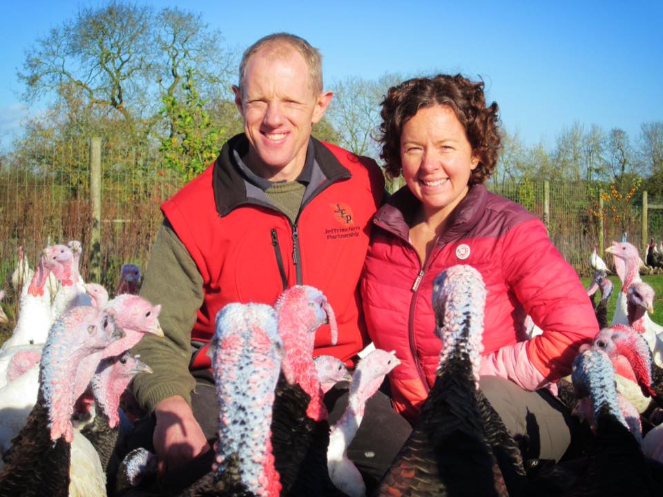 Tom & Rachel Jeffries. Newbold Turkeys Free Range Christmas Turkeys Hand-reared Family Farm in Northamptonshire. Collection or Courier Delivery.